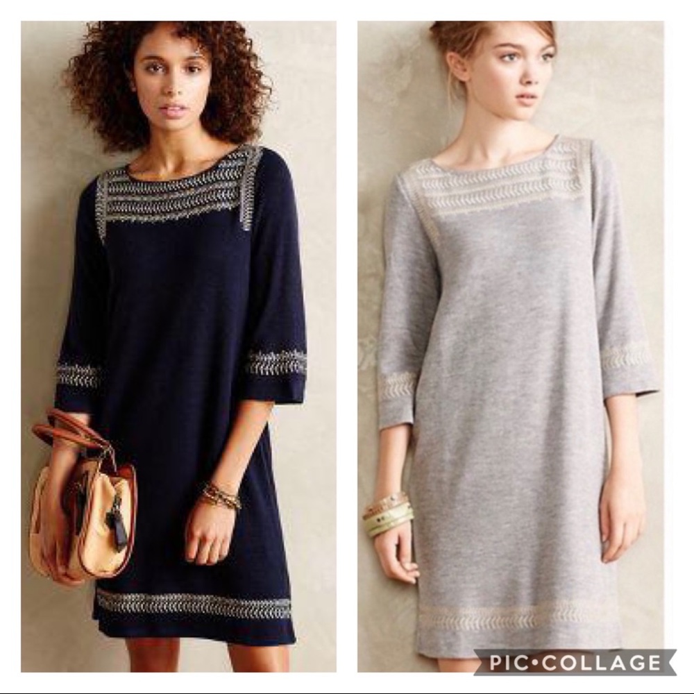 Anthro Esme & Eslytte Anstice Embroidered Dress